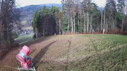 Prostřední část sjezdovky a snowpark