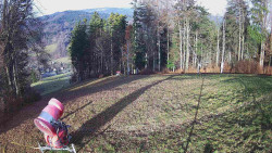 Prostřední část sjezdovky a snowpark