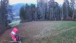 Prostřední část sjezdovky a snowpark