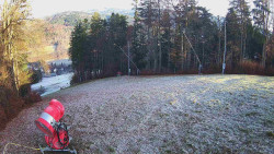 Prostřední část sjezdovky a snowpark