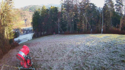 Prostřední část sjezdovky a snowpark