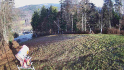 Prostřední část sjezdovky a snowpark