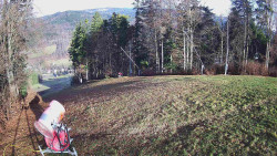 Prostřední část sjezdovky a snowpark