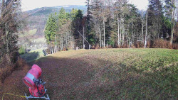 Prostřední část sjezdovky a snowpark