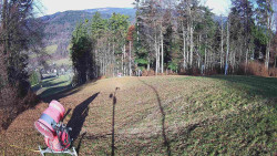 Prostřední část sjezdovky a snowpark