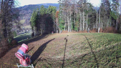 Prostřední část sjezdovky a snowpark