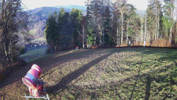 Prostřední část sjezdovky a snowpark