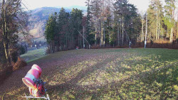 Prostřední část sjezdovky a snowpark