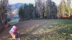 Prostřední část sjezdovky a snowpark
