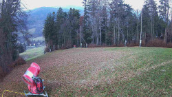 Prostřední část sjezdovky a snowpark