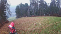 Prostřední část sjezdovky a snowpark