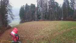 Prostřední část sjezdovky a snowpark