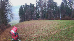 Prostřední část sjezdovky a snowpark