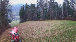 Prostřední část sjezdovky a snowpark