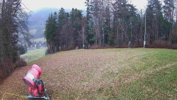 Prostřední část sjezdovky a snowpark