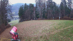 Prostřední část sjezdovky a snowpark