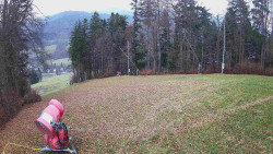 Prostřední část sjezdovky a snowpark
