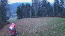 Prostřední část sjezdovky a snowpark