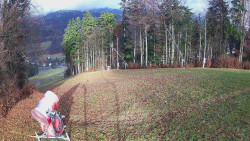 Prostřední část sjezdovky a snowpark