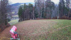 Prostřední část sjezdovky a snowpark