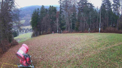 Prostřední část sjezdovky a snowpark