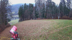 Prostřední část sjezdovky a snowpark