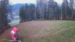 Prostřední část sjezdovky a snowpark