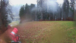 Prostřední část sjezdovky a snowpark