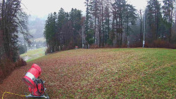 Prostřední část sjezdovky a snowpark