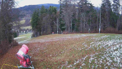 Prostřední část sjezdovky a snowpark