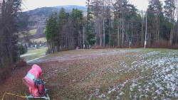 Prostřední část sjezdovky a snowpark