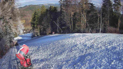 Prostřední část sjezdovky a snowpark