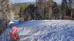 Prostřední část sjezdovky a snowpark