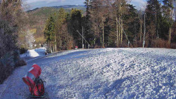 Prostřední část sjezdovky a snowpark