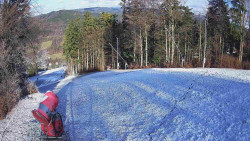 Prostřední část sjezdovky a snowpark