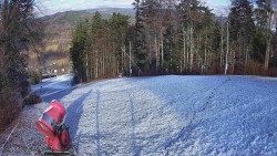 Prostřední část sjezdovky a snowpark