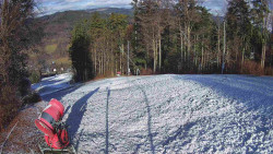 Prostřední část sjezdovky a snowpark