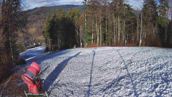 Prostřední část sjezdovky a snowpark