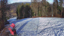 Prostřední část sjezdovky a snowpark