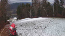 Prostřední část sjezdovky a snowpark
