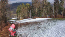 Prostřední část sjezdovky a snowpark