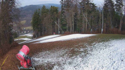 Prostřední část sjezdovky a snowpark