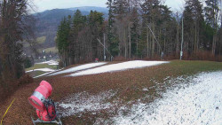 Prostřední část sjezdovky a snowpark