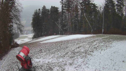 Prostřední část sjezdovky a snowpark