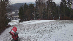 Prostřední část sjezdovky a snowpark