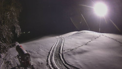 Prostřední část sjezdovky a snowpark