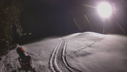 Prostřední část sjezdovky a snowpark