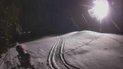 Prostřední část sjezdovky a snowpark