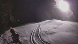 Prostřední část sjezdovky a snowpark