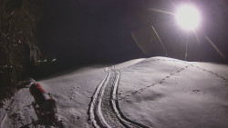 Prostřední část sjezdovky a snowpark